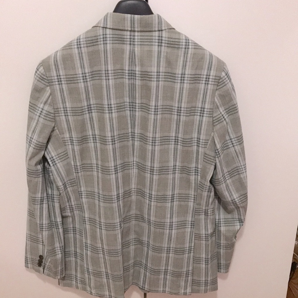 Tasso Elba Men's Plaid Linen Sport Coat, Men’s Jacket. Size XL - Picture 3 of 8
